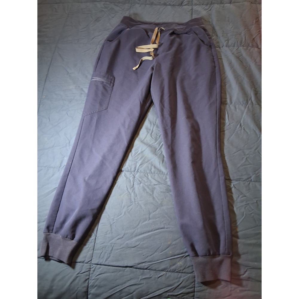 FIGS Zamora Cargo Jogger Scrub Pants‎ Womens Medium Blue Stretch Waist Bottoms